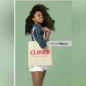 closed in red tote fashionable fashion tote bag